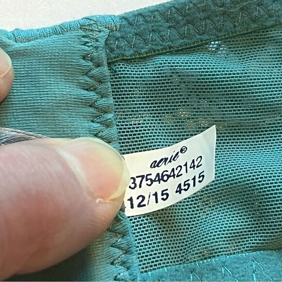 Aerie Bra Push Up Demi Lace Blue/Green Size 32B - Picture 4 of 7